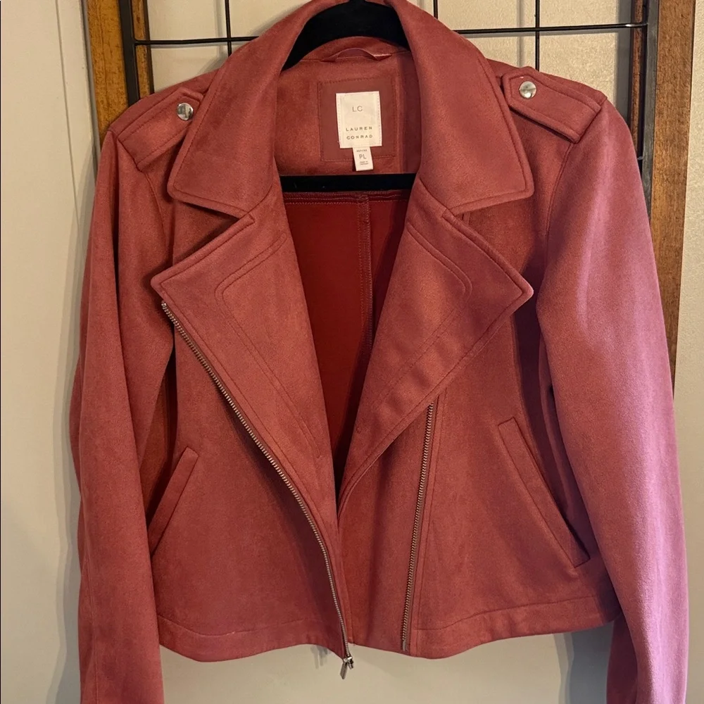 LC Lauren Conrad Faux Suede rose jacket Size PL - Picture 4 of 4